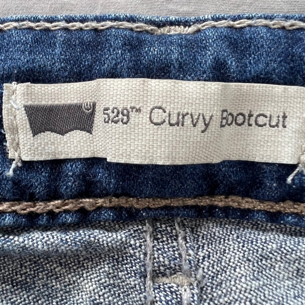 LEVI'S 529 Curvy Bootcut Jeans Women 30x30 Medium Wash Faux Back Flap Whipstitch - Picture 6 of 16
